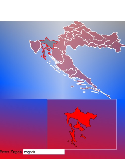 Project map of croatia in svg with detailed view of provinces